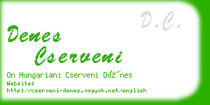 denes cserveni business card